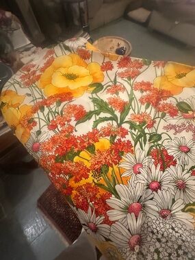 Bright Floral silk  Scarf in Yellow & Orange